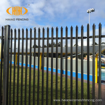 galvanised black powder coated steel palisade fences